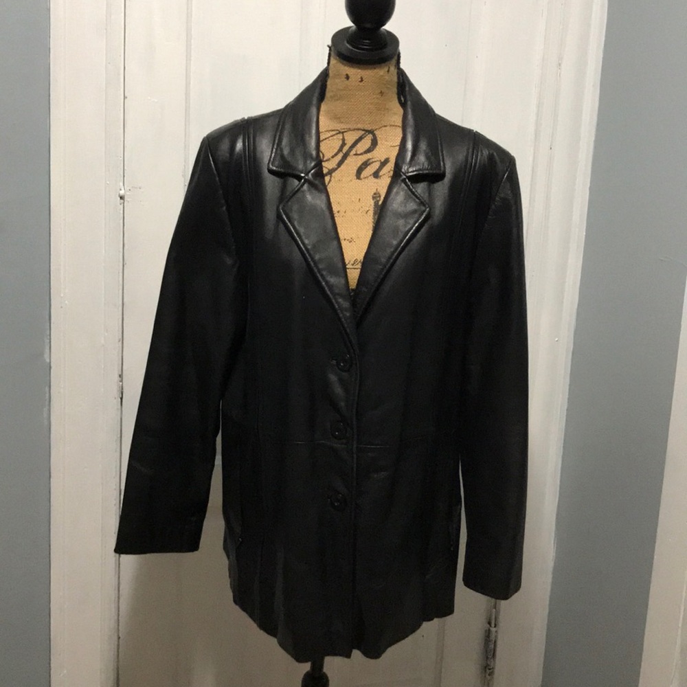 Black genuine leather jacket